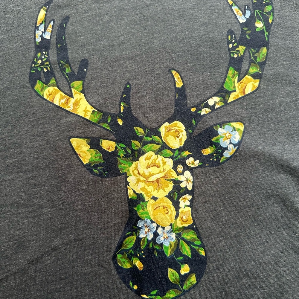 John Deere Denim Blue Floral Tee - Picture 2 of 4